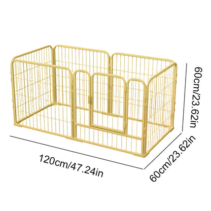 6 Panel Folding Dog Fence Playpen Heavy Duty Stainless Steel