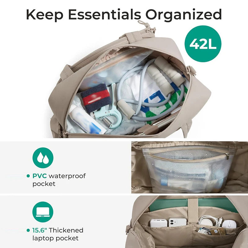 Gym Bag for WomenTennis Rackets Bag Outdoor Travel Sports Training Shoulder Bags Badminton Paddle Handbag Weekender Duffel Tote