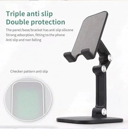 Adjustable Desktop Phone and Tablet Holder, Foldable and Portable Stand