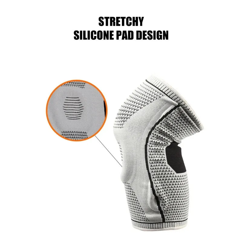 Men's Knitted Knee Pads for Outdoor Sports Basketball Fitness Running - Summer Lightweight Silicone Knee Support