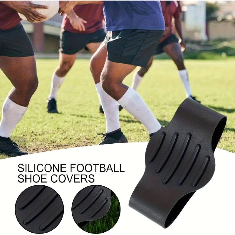 2pc Anti-slip silicone shoe covers for football sports with high grip foot protectors and anti-slip anti-falling shoelace covers