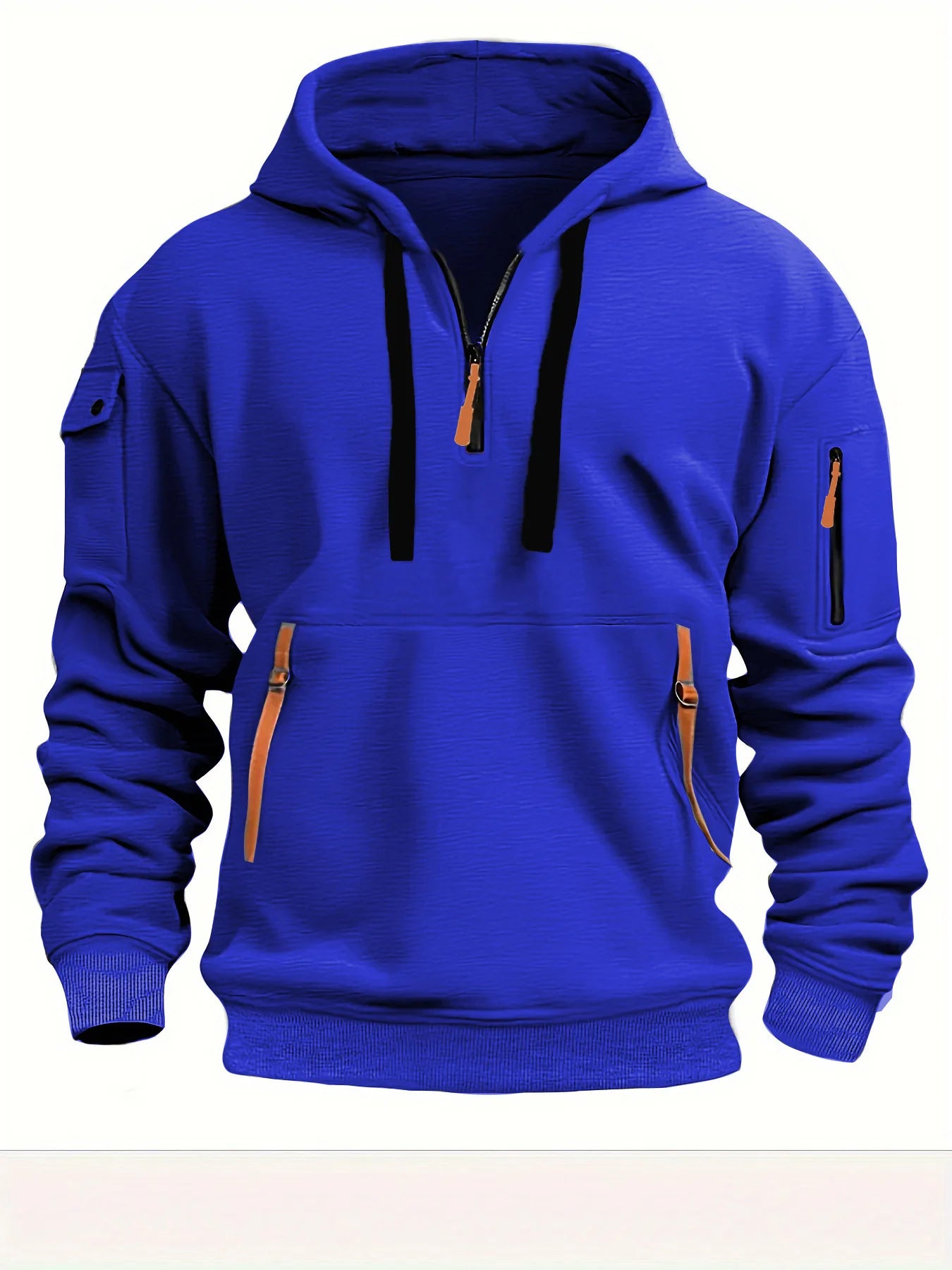 Autumn Men's Hoodies Multi-Pocket Zipper Placket Comfortable Casual Hoodies Pullover Sweatshirts Men's Hooded Sweatshirts