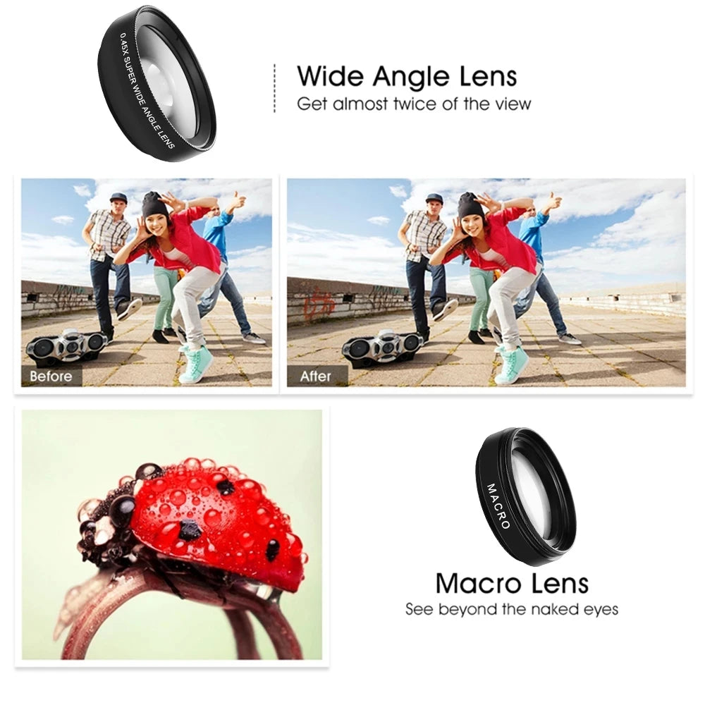 2-in-1 Universal Clip Mobile Lens – 37mm Super Wide-Angle & Macro HD Lens