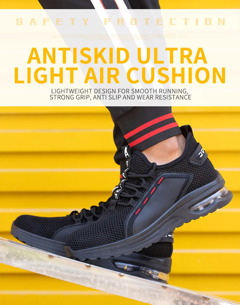 Safety Shoes Work Sneakers Steel Toe Men Women Anti Smash Puncture Proof Work Boots Indestructible Safety Shoes Light Breathable
