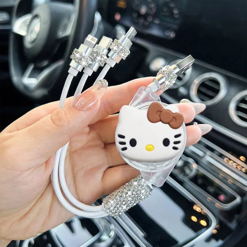 Multi-Device Hello Kitty Charging Cable for Mobile Phones