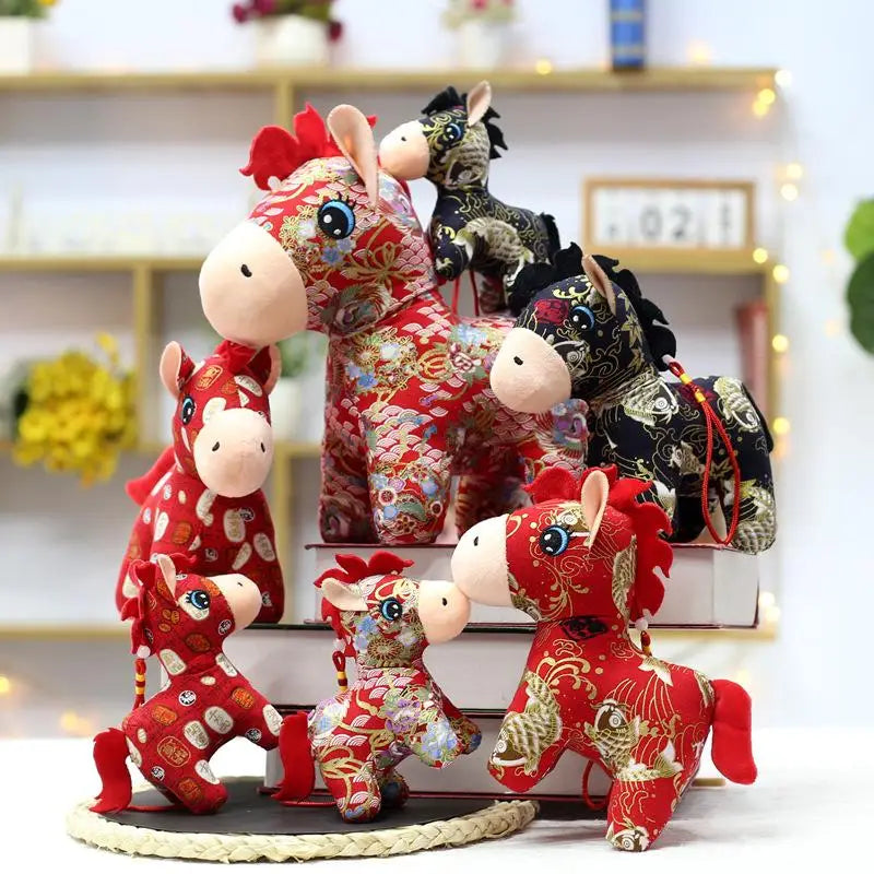 1Pc 2026 New Year Mascot Horse Plush Toy – Cute Stuffed Doll for Kids & Home Decor (15/20cm)