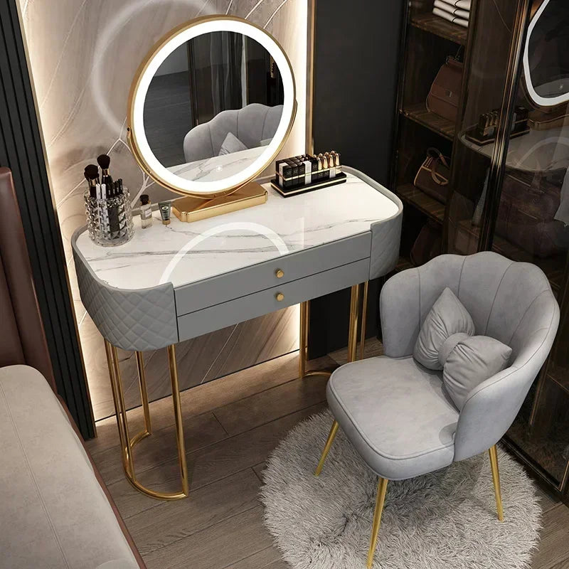 Makeup Luxury Dressing Table Mirror Led Light Salon White Dressing Table Storage Bedroom Comoda Pra Quarto Home Furniture
