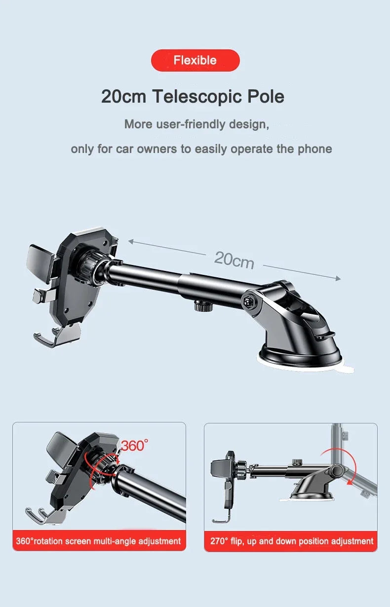 2025 NEW Universal Sucker Car Phone Holder 360° Windshield Car Dashboard Mobile Cell Support Bracket for iPhone Samsung Xiaomi