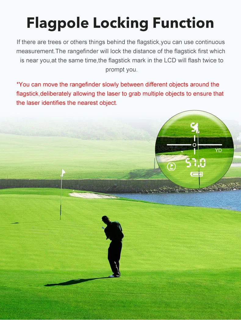 ARTBULL 1000m 650mLaser Rangefinder Golf Hunting Telescope with Slope Flag-Lock slope pin Outdoor Laser Distance meter