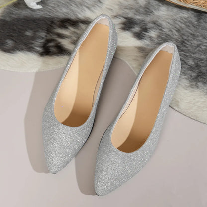 Women's Pointed Toe Flat Ballerina Shoes Slip On Casual