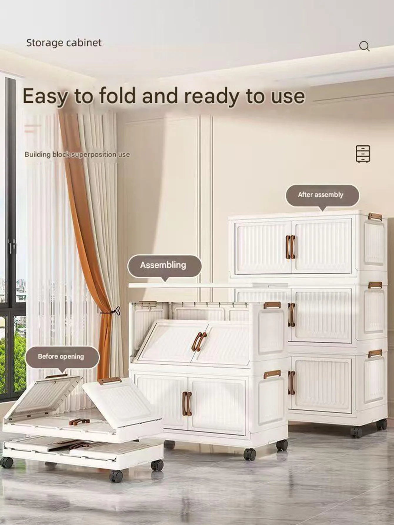 Storage Box, Household Foldable Cabinet, Storage Cabinet for Clothes, Toys, Snacks, Extra-Large Capacity Storage Cabinet, Organizing Box