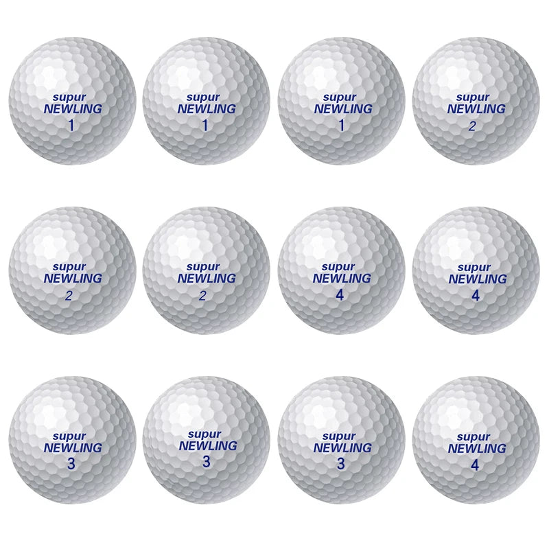 12 Pcs Golf Balls Supur Newling Triple Track Long Distance 3-pieces Golf Ball 3 Line Brand New Game Ball Drop Ship