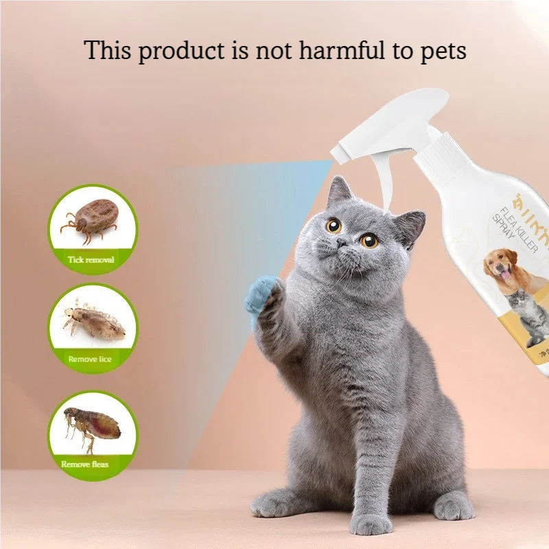 500ml Pet Insect Repellent Flea & Tick Killer Spray with Lavender Oil Camphor Oil Deionized Water For Pet Body External Fur