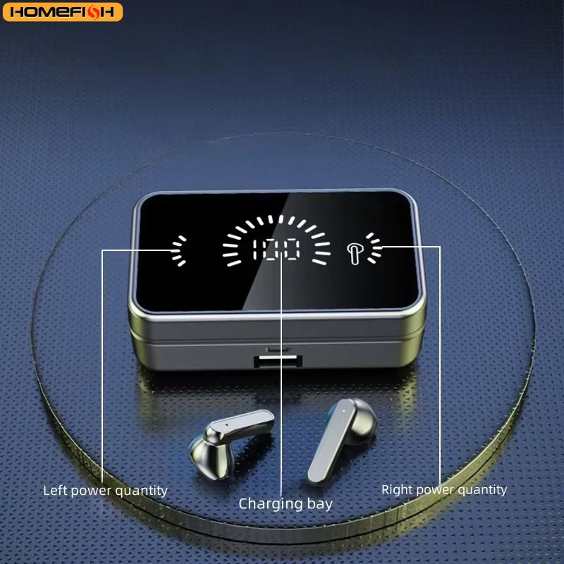 S20 Bluetooth Earphone Headphones Mirror Wireless Stereo Headset  with Digital DisplayTouch Control Sports Earbuds for Gaming