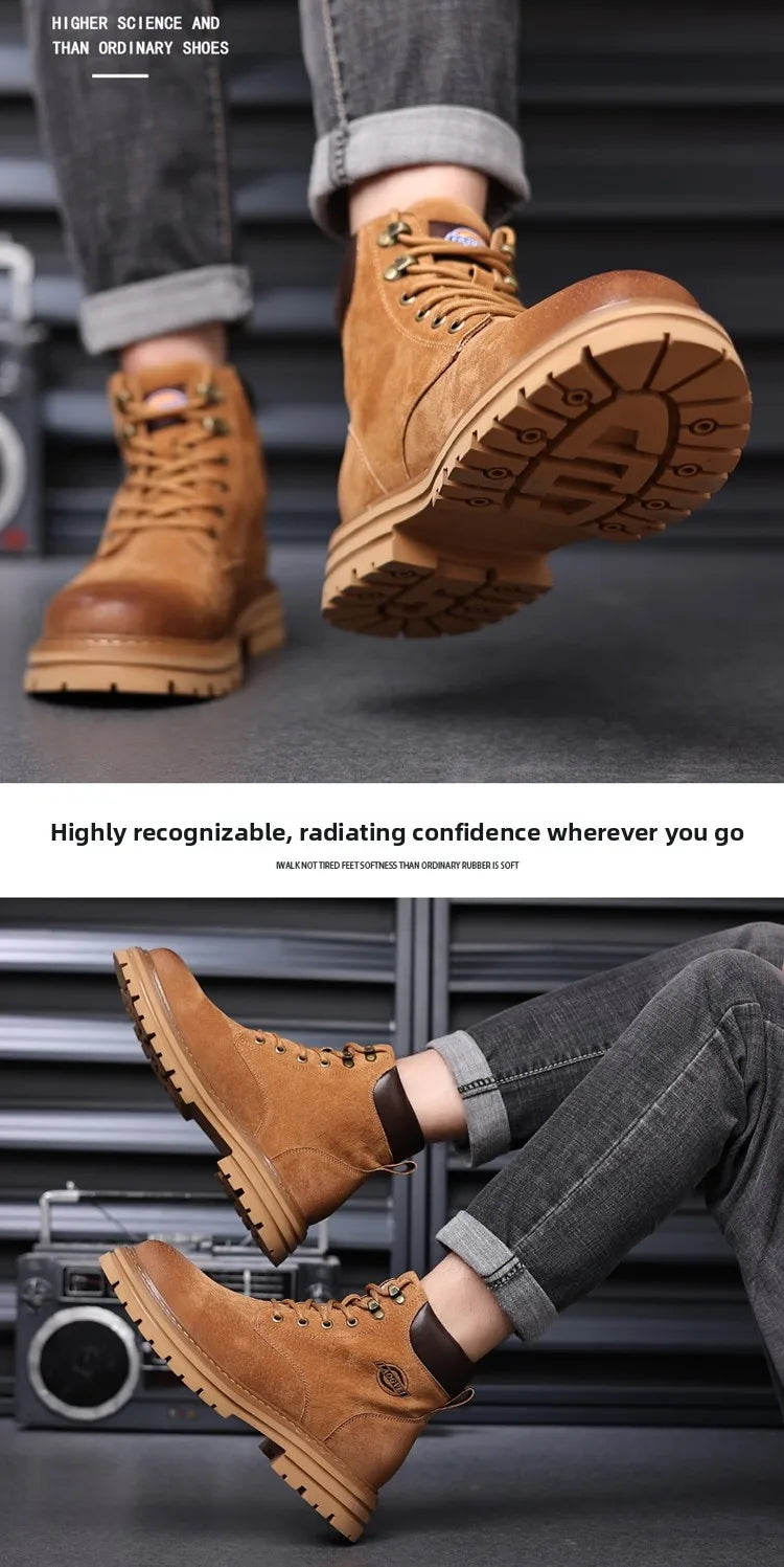 High Quality Men Shoes Genuine Leather Men Boots Outdoor Casual Shoes for Men Platform Boots Plush Ankle Boots Botas Para Hombre