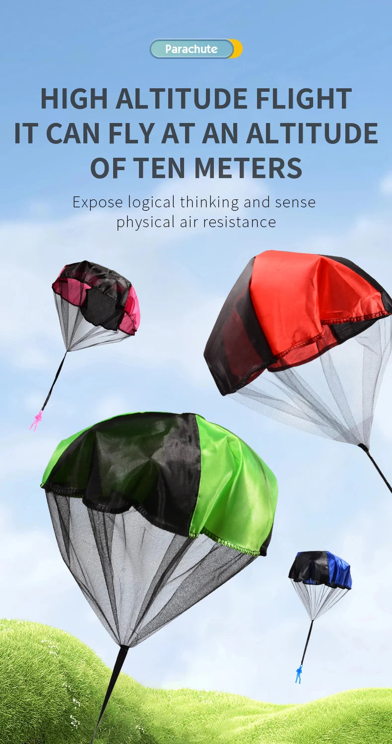 6/12PCS Parachute Toy Tangle Free Outdoor Flying Parachute Hand Throw Flying Toys for Spring Children's Day Kids Party Favors