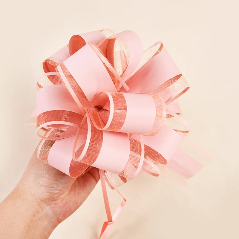 2/4/10Pcs Wedding Car Bow Ribbons Christmas Gift Wrap Packaging Decoration DIY Craft Flowers Birthday Party Supplies Valentines