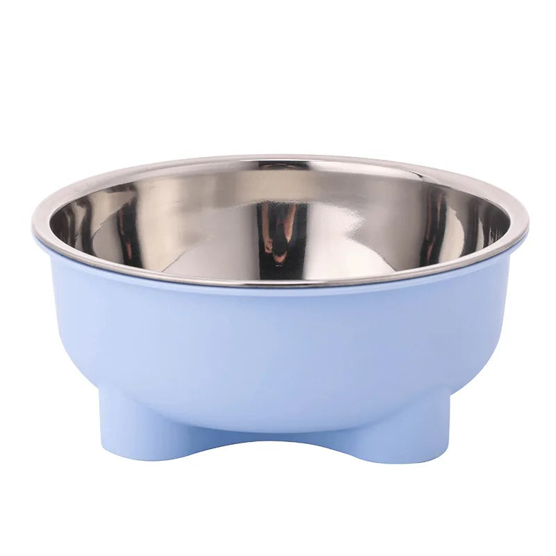 1PC Four-Legged Solid Color Stainless Steel Pet Dog Bowl And Cat Bowl For Indoor And Outdoor Use