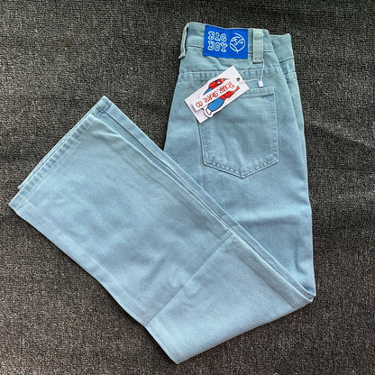 Y2K Embroidered Baggy Jeans For Women High Waist Denim Blue