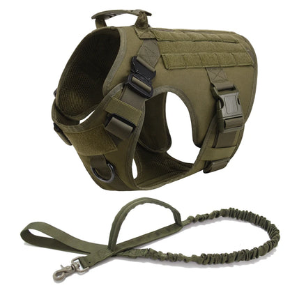 Tactical Military Nylon Dog Harness And Leash Set For All Breeds
