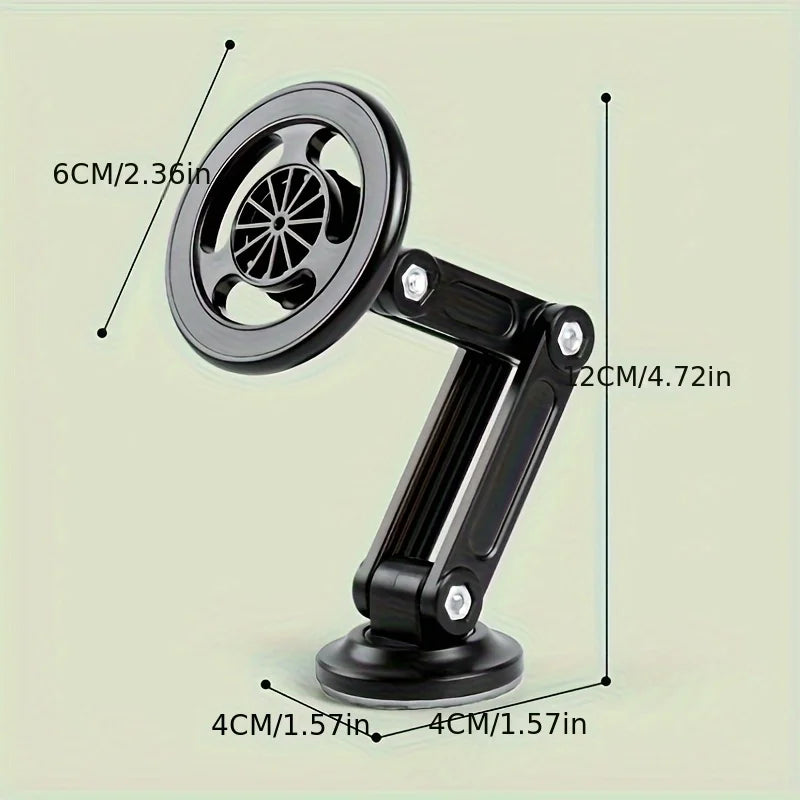 Foldable Car Phone Holder with Sturdy Suction Cup Base - Universal Clip-On Hands-Free Stand for GPS Navigation And Video