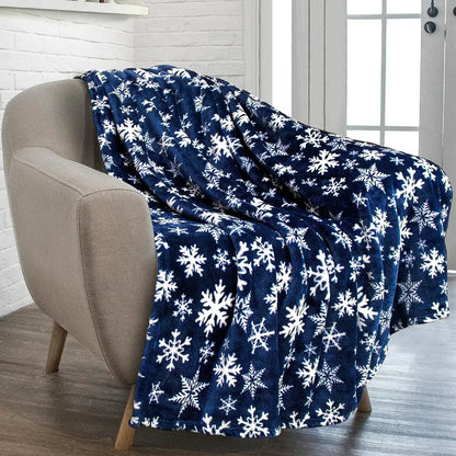 Holiday Snowflake & Gingerbread Blanket – Soft Cozy Christmas Throw