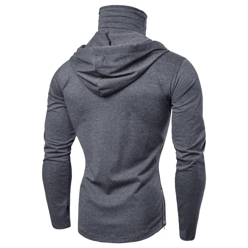 2026 Men's Spring Autumn Gym Thin Hoodie with Mask Casual Splice Large Mask Hooded Sweatshirt for Cycling motorcycle And Fitness