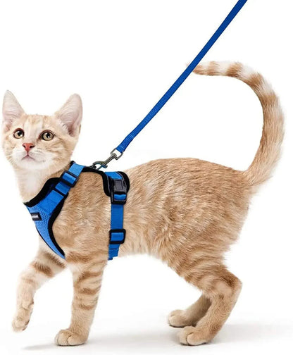 Cat Harness And Leash Set, Soft Adjustable Vest, Escape-Proof, Reflective Strips