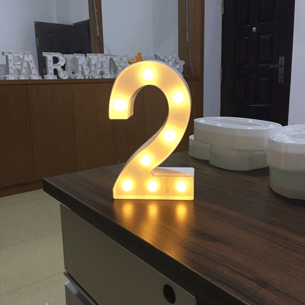 LED Letter and Number Light Set PVC Warm White Decor
