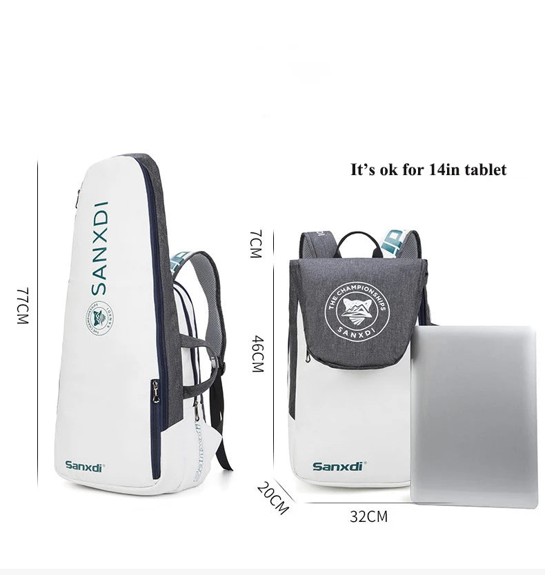 Tennis Paddle Backpack Waterproof Badminton Racket Bag Padel Racquetball Carrying Handbag Man Large Capacity Sport Bags Foldable