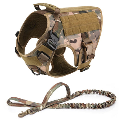 Tactical Military Nylon Dog Harness And Leash Set For All Breeds