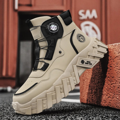 Leather High-Top Outdoor Boots For Men Ankle Hiking