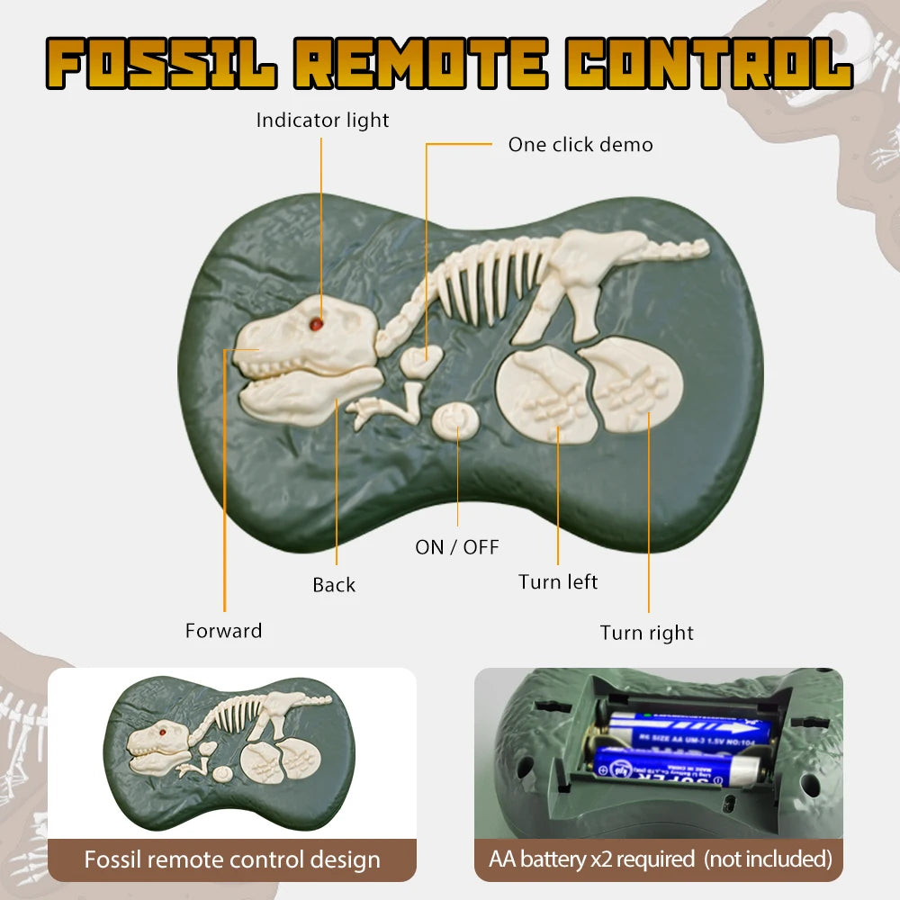 2.4GHz Remote Control Dinosaur Robot Walking And Roaring Mini Dinosaur Light And Sound Ideal Children's Birthday Christmas Gift