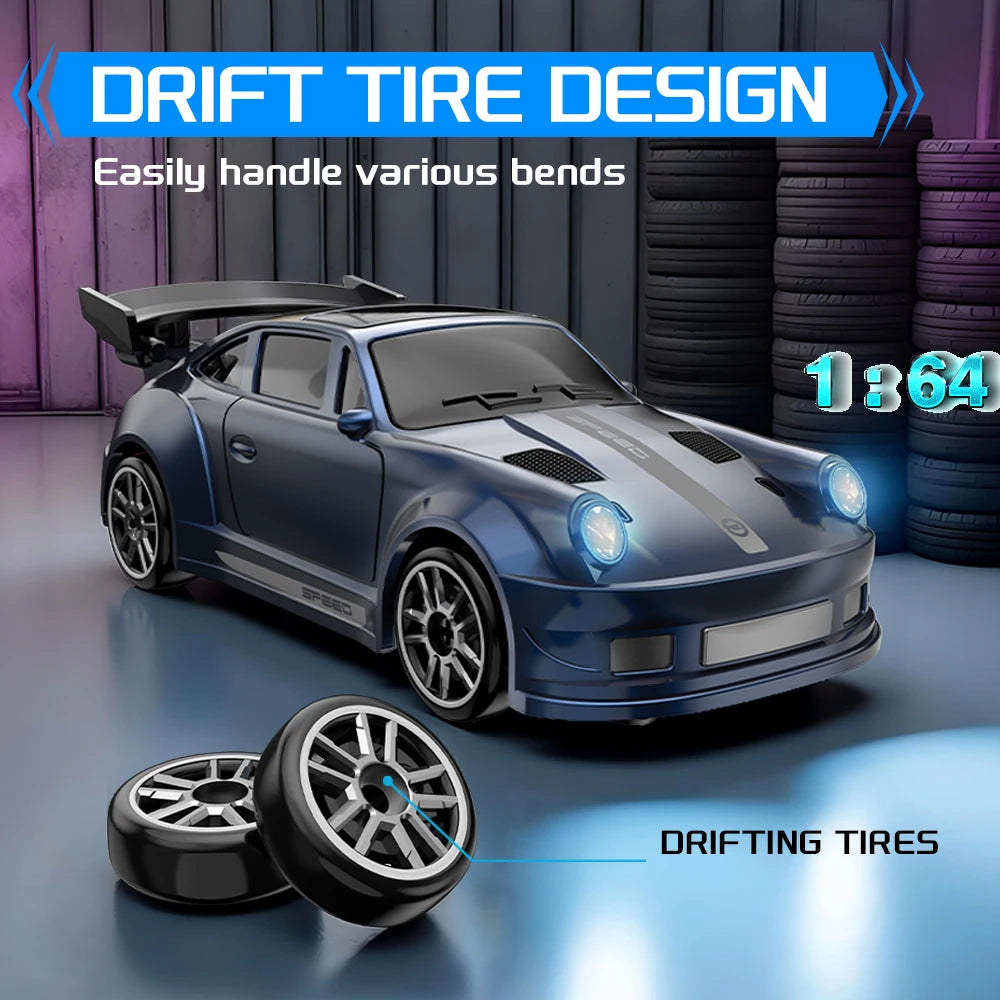 1: 64 Desktop Drift Car Four-Wheel Drive Full Proportion Mini Racing Toy With Rechargeable Battery, Children's Holiday Gift