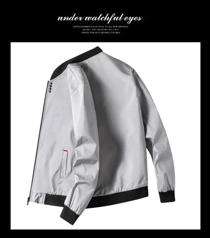 Men's M-4XL Autumn Thin Windproof Cycling Jacket with Zipper Long Sleeve