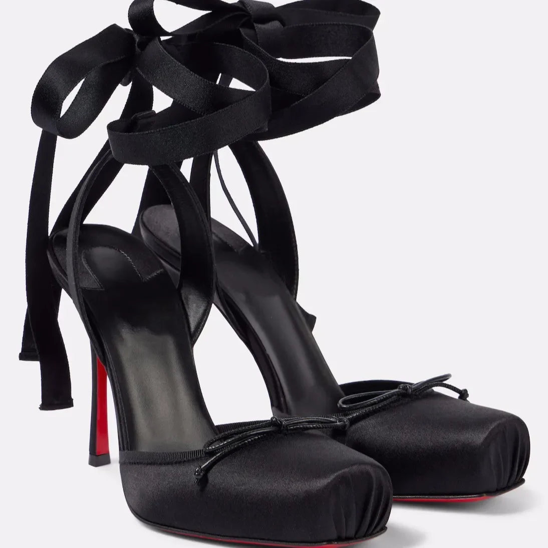 Ladies' New Summer Square Satin High-heeled Sandals with Ankle Straps, Fashionable Party and Banquet Ballet High-heeled Shoes