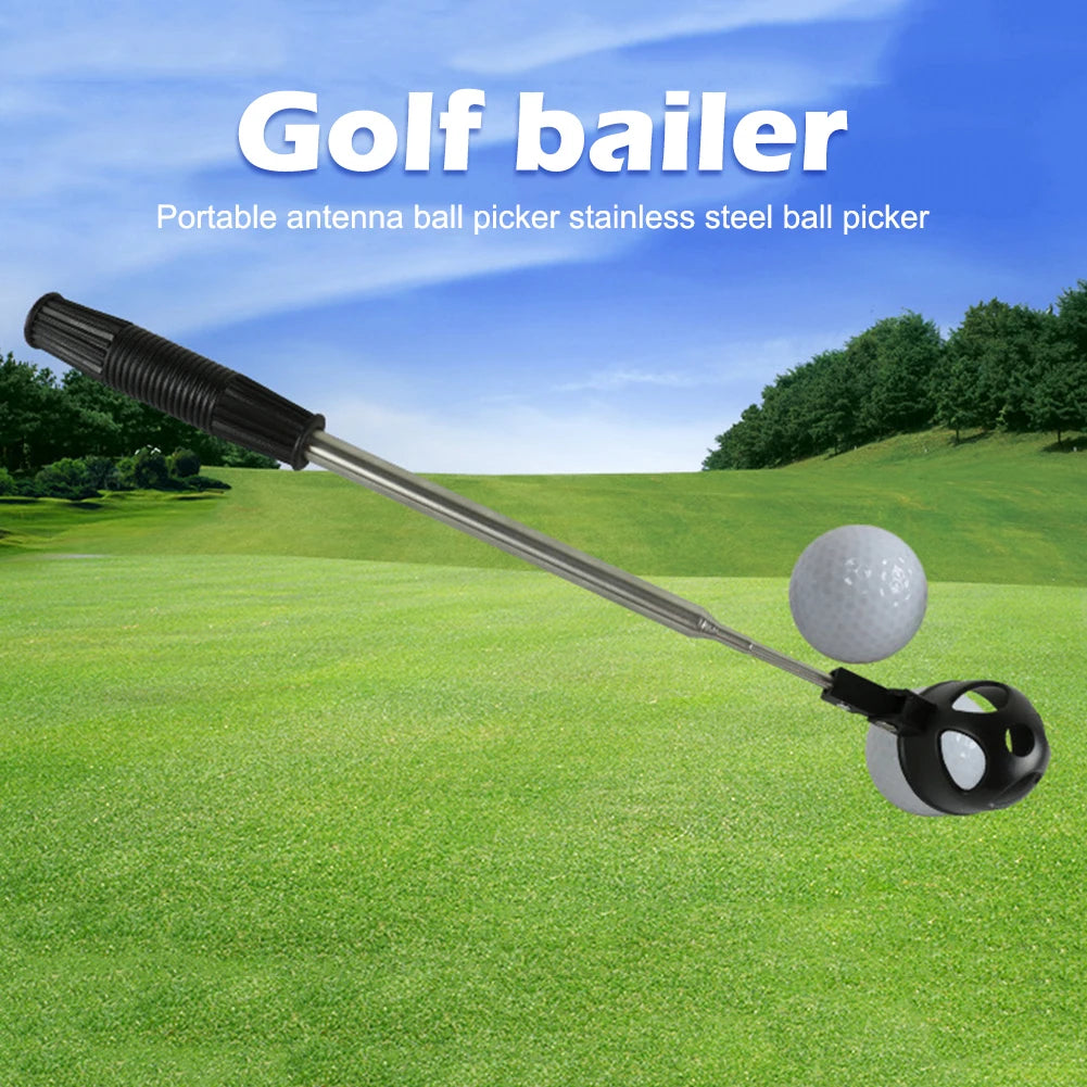 Golf Ball Pick Up Tools Telescopic Golf Ball Retriever Catcher Golf Training Aids Automatic Locking Scoop Picker Golf Ball