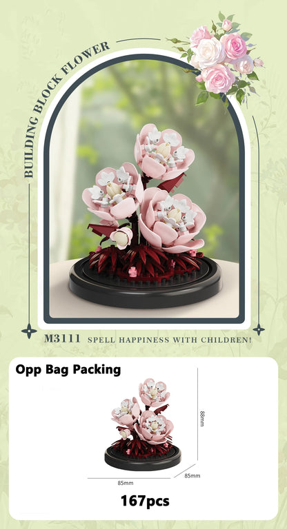 Micro Building Block Plastic Plant Bonsai Kit Flower Bouquet Puzzle Toy