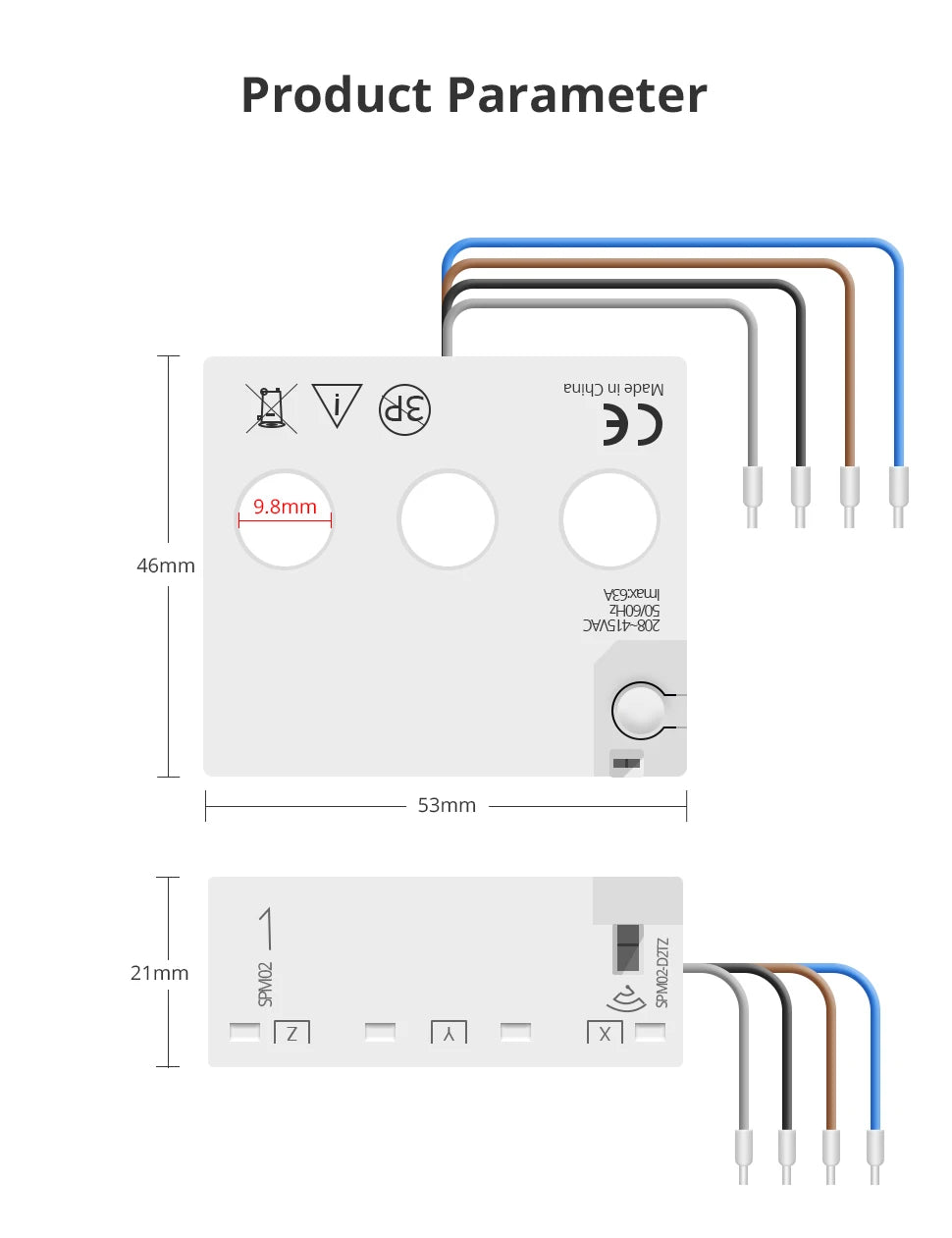 Zemismart Zigbee Smart Energy Meter 3 Phase 4 Wire Power Monitor Sensor Work with Tuya Zigbee2MQTT Home Assistant 208V 415V