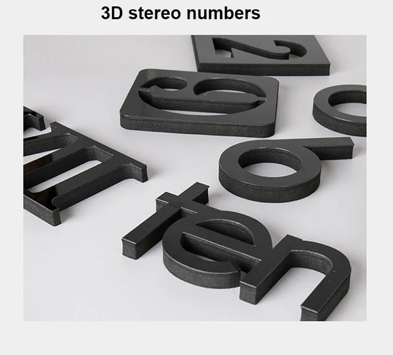 Modern 3D Wall Clock – Soundless, 90–120cm, Home & Office Decor