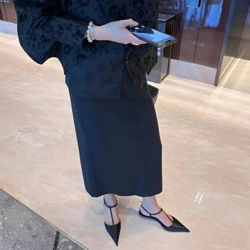 Women's Pointed Toe Pumps, Mid Heel, Slip-On, PU Insole, Square Heel