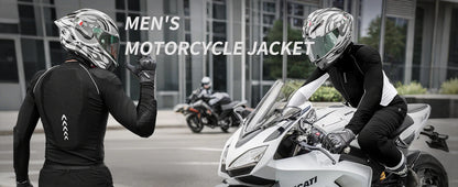 Motorcycle Full-Body Armor Jacket, Men, Black/Gray, Sizes S-XL