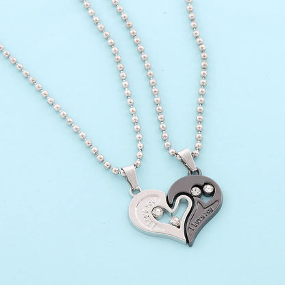 Heart ECG Pendant Necklace Stainless Steel And Zinc Alloy