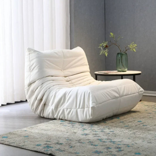 Single Casual Sofa Chair with Cat Scratch Leather Nordic Togo Lazy Caterpillar Sofa Bedroom Living Room Balcony Suede Sofa