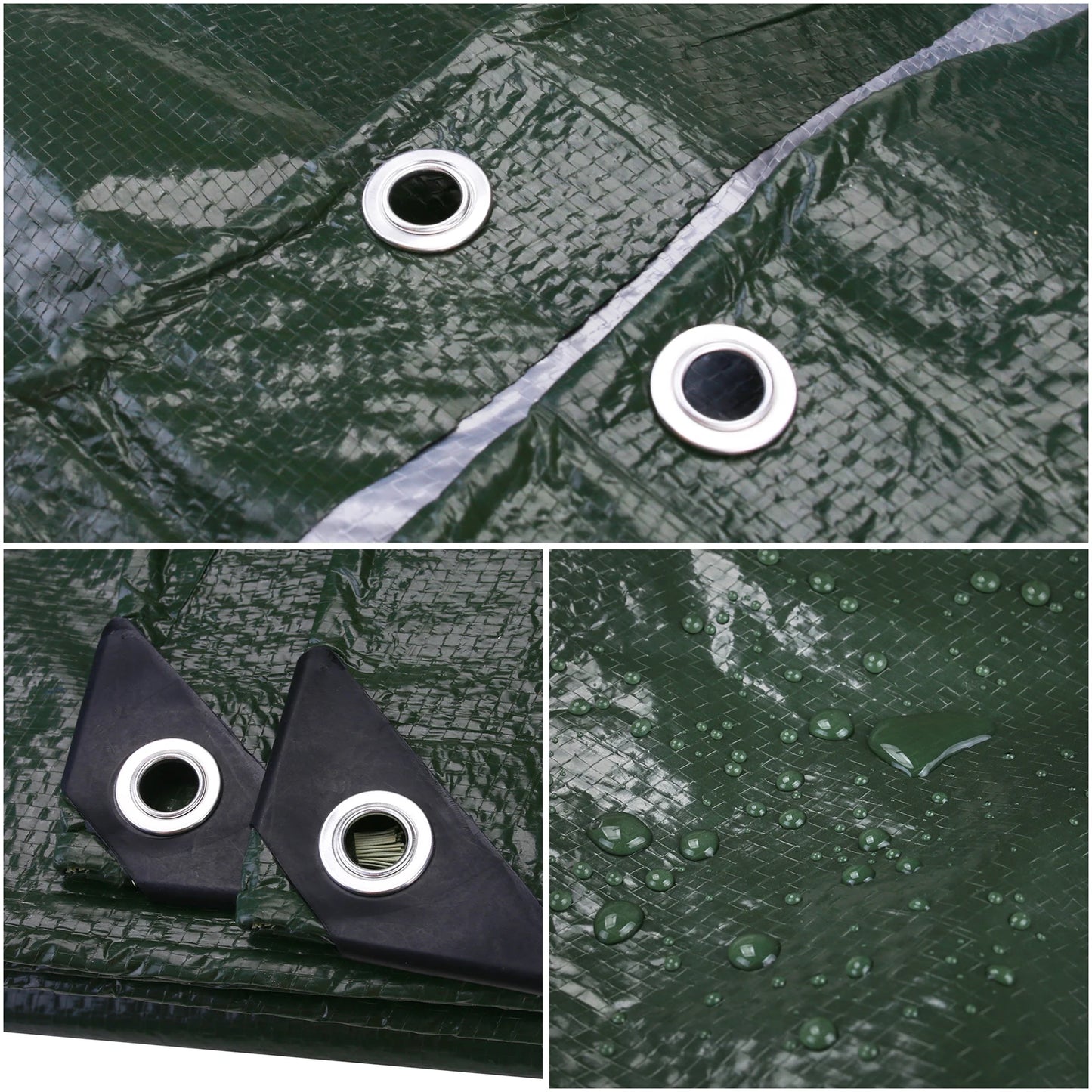 Large Tarpaulin Waterproof Heavy Duty 5x4m/3x2m Tarp Rain Cover Reinforced Multipurpose Outdoor Garden Backyard Awning Canopy