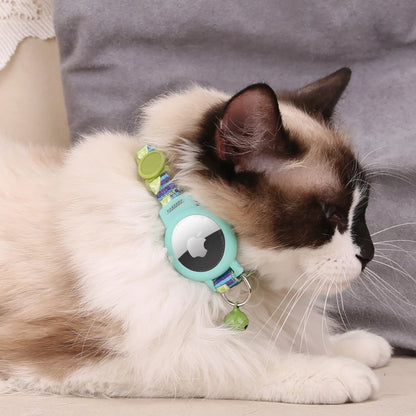 Pink Nylon Cat Collar With Bell For Tracking Device