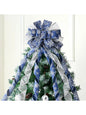 Glitter Snowflake Tree Topper Bow – Holiday Ribbon Decor