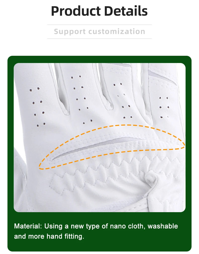 Golf Gloves Men's Glove Left/Right Hand 2 color Soft white Dark Grey Swing Putting Training particles Breathable Namib Gloves