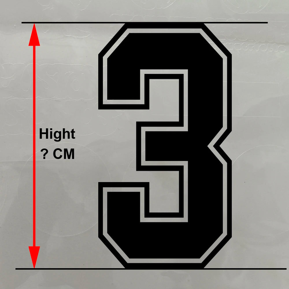 White Black Men Kids Number Iron on Patches Letter DIY Basketball Football Jersey Number Boys Gilrs Clothes Hot Transfer Sticker