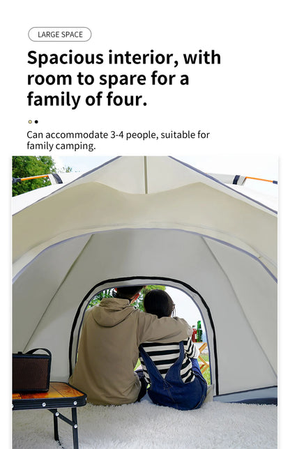 Automatic Opening Camping Tent 3-4 Person, Portable Rainproof